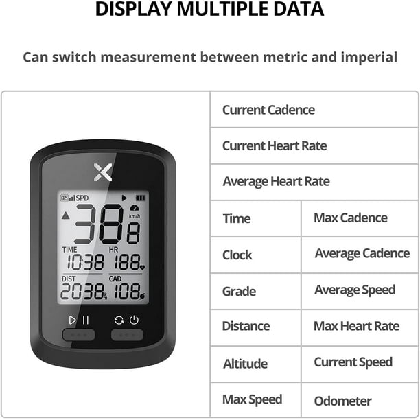 XOSS-Ordinateur de vélo GPS G Plus, compteur de vitesse de vélo