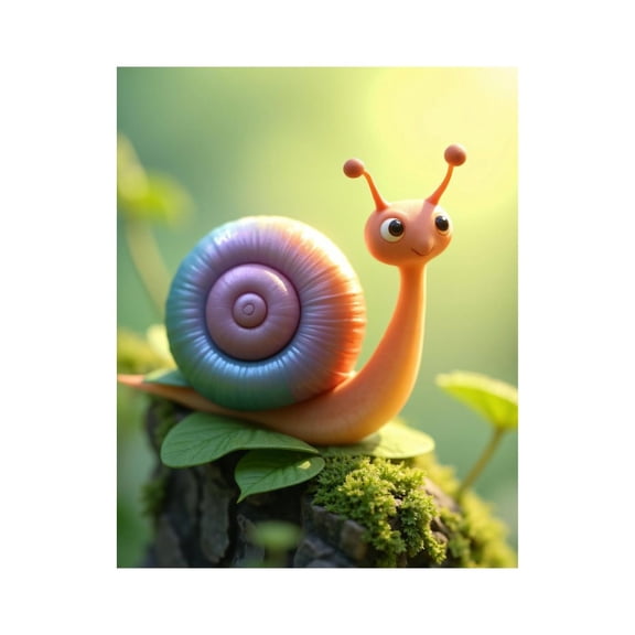 Paint by Numbers Kit for Adults, Colorful Spiral Snail On Moss Paint by Numbers, Easy Paint by Numbers Kit for Adults Beginner, DIY Adult Paint by Number Kits on Canvas, Home Decor