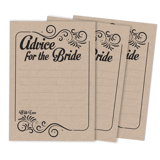 Inkdotpot Fill in Style KraftAdvice And Wishes Set Of 50 Bridal Shower Advice Game ActivityCards