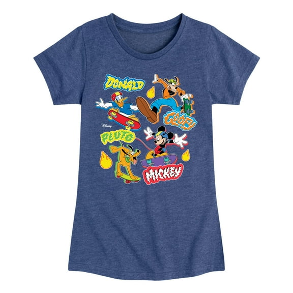 Disney - Standard Sports - Donald, Goofy, Pluto, Mickey S8KR Crew - Toddler & Youth Girls Short Sleeve Graphic T-Shirt