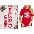 thumbnail image 5 of Christmas Shirts for Women Cute Snowflake Graphic Shirts Short Sleeve Funny Print Tee, 5 of 7