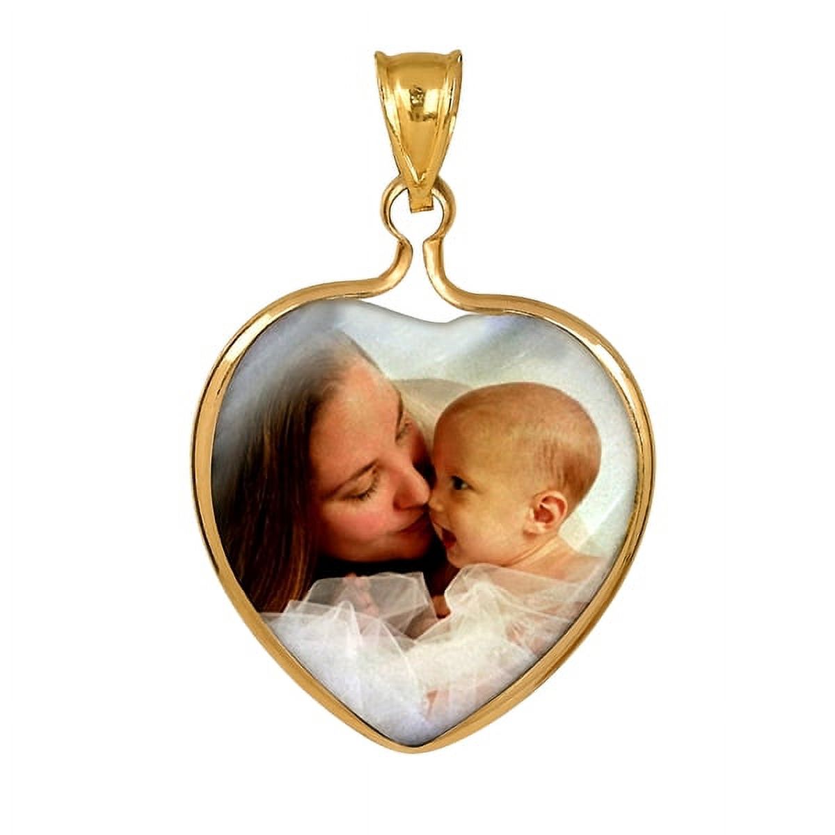 Personalized Color Photo Charm. Heart Frame Mother of Pearl