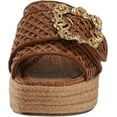 thumbnail image 2 of Sam Edelman Celia Cuoio Raffia Slip On Squared Open Toe Wedge Heeled Sandals (Cuoio Raffia, 10), 2 of 6