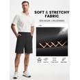 thumbnail image 3 of MASKERT Men's Golf Shorts 9 Inch, Quick Dry Stretch Casual Shorts with UPF 50+ Sun Protection, Lightweight Outdoor Athletic Shorts with Zipper Pocket for Golf Hiking, 3 of 9