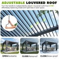 thumbnail image 6 of MELLCOM Louvered Pergola 12x12, Aluminum Pergola with Adjustable Louvered Roofs, Outdoor Gazebo with Waterproof Curtains and Nets, Black, 6 of 7