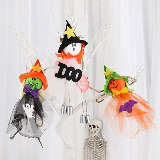 Manga de viento de Halloween de la decoración de la ejecución del fantasma Muñeca Bell perfke Muñeca espantapájaros