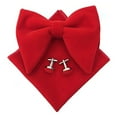 thumbnail image 1 of Velvet Bow Tie For Classic Solid Color Retro Korean Style Formal Wear For Weddings And Events Tie Accessory For Gentlemen 2PCS, 1 of 3