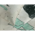thumbnail image 4 of Ambesonne Bear Quilted Bedspread Set 3 Pcs, Vintage Wildlife, Queen Size, Mint Green Black Tan, 4 of 5