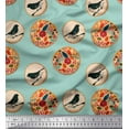 thumbnail image 1 of Soimoi Velvet Fabric Leaves,Bird & Floral Artistic Print Sewing Fabric Yard 58 Inch Wide, 1 of 1