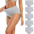 thumbnail image 2 of BYHONG Women's Underwear High Waist Soft Full Cover Underpants Pack of 5 Womens&nbsp;Panties Grey L, 2 of 5