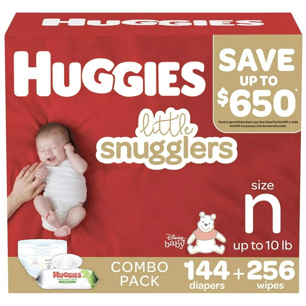 Huggies Little Snugglers Diapers Newborn & Wipe Combo