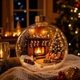 thumbnail image 5 of Christmas Light Up Crystal Clear Ornament Balls - Magic Winter World Scene, 3.15" Xmas Tree Hanging Decor with Warm Light, Reusable Sturdy Decor for Xmas Tree Home Mantel Window Festive Party, 5 of 6