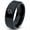 Black, variant on Tungsten Coyote Canis Canidae Watching Band Ring 8mm Men Women Comfort Fit Black Beveled Edge Polished