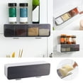 thumbnail image 1 of Lloopyting Clearance Spice Rack Wall Mounted Kitchen Sugar Condiment Box Drawer Type Monosodium Glutamate Condiment Storage Box Can Hold 4 Kinds Of Seasonings for Kitchen Use Without Punching, 1 of 9