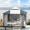 thumbnail image 6 of Domi Outdoor Living 12’x12’ Hardtop Gazebo, Aluminum Frame Canopy with Galvanized Steel Double Roof, Permanent Outdoor Metal Pavilion with Curtains & Netting for Patio, Backyard & Lawn,Gray, 6 of 9