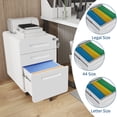 thumbnail image 3 of GarveeHome 3 Drawer Rolling File Cabinet with Lock, Carbon Steel Storage Cabinet for A4, Letter, Legal File Folders, Mobile Filing Cabinet for Home Office, Under Desk, 3 of 7