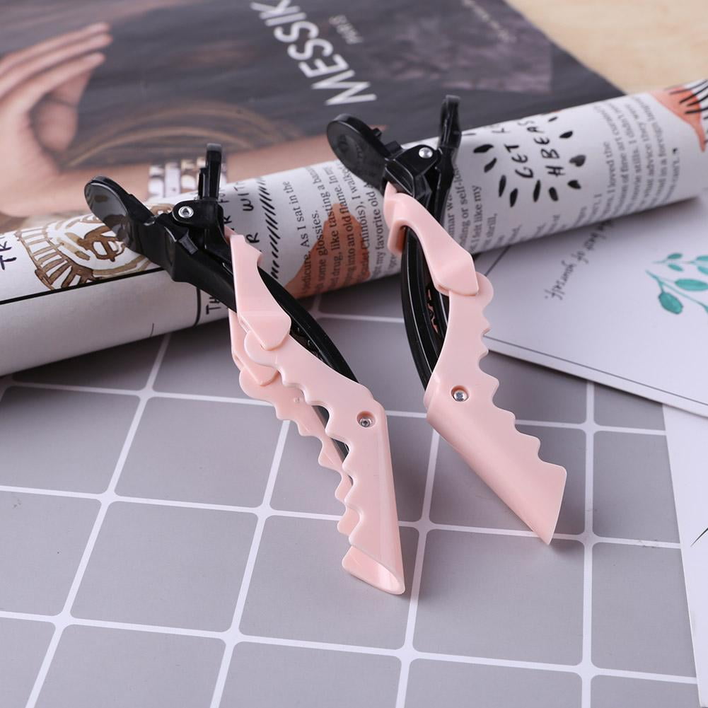 Pink 5pcs Crocodile Hair Sectioning Clips Salon Hair Styling Grip Clamps 