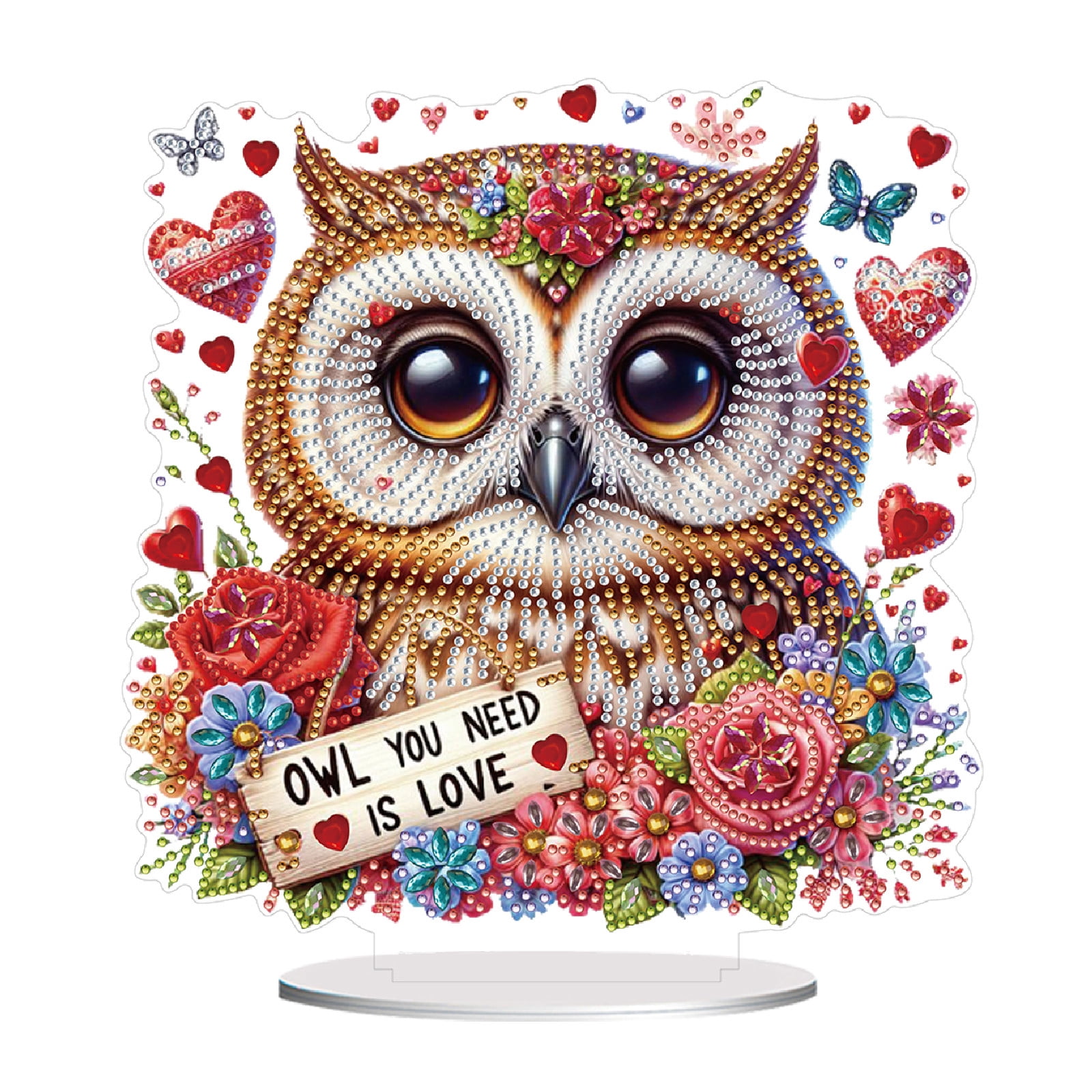 Flopesn Romantic Animal DIY Diamond Art Painting Decorative Ornament, Valentine's Day Gift Creative Design Pet Home Decor (Double-Sided Pattern, Single-Sided Diamonds)-7PCS