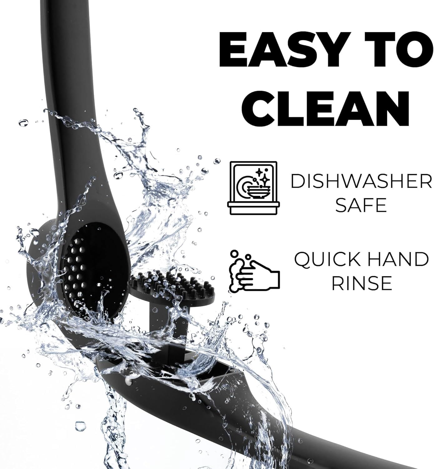 DIANJIE Kitchen Premium Garlic Press Set Rust Proof Dishwasher Safe Garlic Mincer Tool Silicone Garlic Peeler Brush Easy Squeeze Clean Ergonomic Soft Grip Handle Medium Black