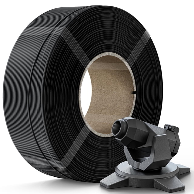 Creality PETG Filament Refill 1.75mm 3D Printer Filament, 1kg (2.2lb) Refilament for Bambu Lab Reusable Spool, Dimensional Accuracy ±0.03mm, Black