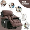 thumbnail image 4 of Power Lift Recliner Chair for Elderly, Electric Chair with Vibrating Massage and Heating, Faux Leather Lay Flat Lift Chair with 2 Cup Holders, USB Charging Port, for Living Room, Black and Brown, 4 of 6