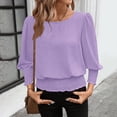 thumbnail image 7 of Fewfanhot Womens T Shirts Smocked Tops Elastic Dressy Blouse 3/4 Length Sleeve Casual Outfits, 7 of 7