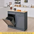 Kitchen Trash Kitchen Island with Tilt Out Garbage Bin Rubber