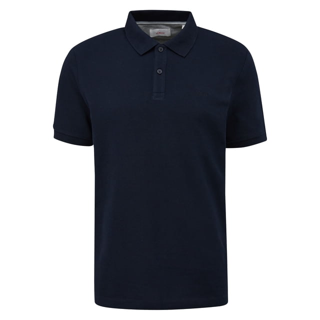s.Oliver Polo para hombre - básico, cuello polo, algodón, liso Azul oscuro M (Medium)