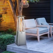 Costway 35'' Portable Tabletop Pyramid Patio Heater Stainless Steel Propane gas 10000 BTU