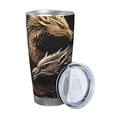 thumbnail image 2 of Lsque Vintage Metal Dragon Pattern 20oz Car Cup with Lid and Straw, Insulated Coffee Cup with Straw Topper, Spill Proof Travel Coffee Mug, Stainless Steel Tumble-Without Straw, 2 of 8