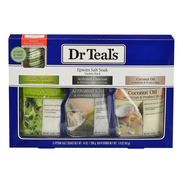 Dr Teal's Pure Epsom Salt Soak Variety Pack, 4 Pieces