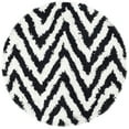 thumbnail image 4 of SAFAVIEH Giuseppe Chevron Shag Area Rug, Ivory/Black, 3' x 5', 4 of 10