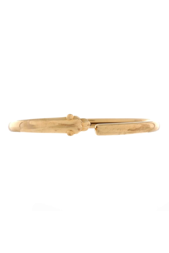 Pre-Owned Panthere de Cartier Open Cuff Bracelet 18K Yellow Gold with Onyx and Tsavorite By Rebag