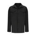 thumbnail image 4 of pstuiky mangas largas para hombre, Camiseta lisa de manga larga con cuello vuelto para hombre, blusa informal, elegante, cómoda, con bolsillos y botones top de hombre m, 4 of 6