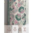 thumbnail image 5 of Turquoise Pink Ethnic Sheer Curtains 45 Inch Length 2 Panels Set, Boho Modern Geometric Abstract Art Voile Window Treatment Rod Pocket Small Kitchen Curtains Drapes for Bedroom 52"x45"x2, 5 of 7