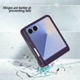 thumbnail image 6 of Allytechgroup Case for Samsung Galaxy Z Flip 7, Shockproof Rigid Plastic Flip Cover with Card Slot, Built-in Kickstand Anti-Scratch & Drop Protection Foldable Phone Accessory for Women Men, Darkpurple, 6 of 7