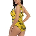thumbnail image 4 of Honeii Vintage Excavator for women's one-piece swimsuit featuring a chic one-shoulder design experience elegance and style in the water-Medium, 4 of 6
