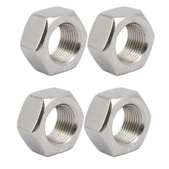 4Pcs M18 x 1.5mm Pitch Metric Fine Thread 304 Stainless Steel Hex Nuts