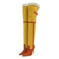 thumbnail image 2 of YDN Women Pointed Toe Two Tone Thigh High Boots Pull On Buckle Stiletto High Heels Winter Dressy Party Long Boots Size 6 Orange Yellow, 2 of 4