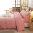 thumbnail image 4 of Washed Cotton Duvet Cover Set Linen Feel Natural Wrinkle Lightweight Comfy (King  Linen), 4 of 6
