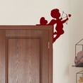 thumbnail image 2 of 1 Pcs Valentine Door Topper Red Heart Cupid Door Frame Corner Decoration Romantic Corner Sign Wooden Decor Valentine's Day Props Gifts Cabinet Knob Covers for Wall Window Decor, 2 of 4