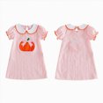 thumbnail image 3 of WXFAZCVU Toddler Girl Halloween Dress Cute Pumpkin Printed Short Sleeved Dress Going Out Size 18-24 Months, 3 of 5