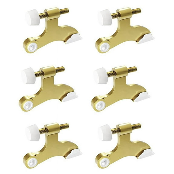 6Pcs Hinge Pin Gold Door Stopper Adjustable Heavy Duty Hinge with Rubber Bumper To Reduce Potential Damage Wall Dents