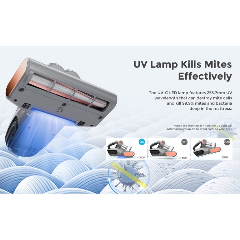 JIGOO S300 Pro Aspirateur Anti-acariens Intelligent, 500 W Aspirateur Matelas avec lère UV