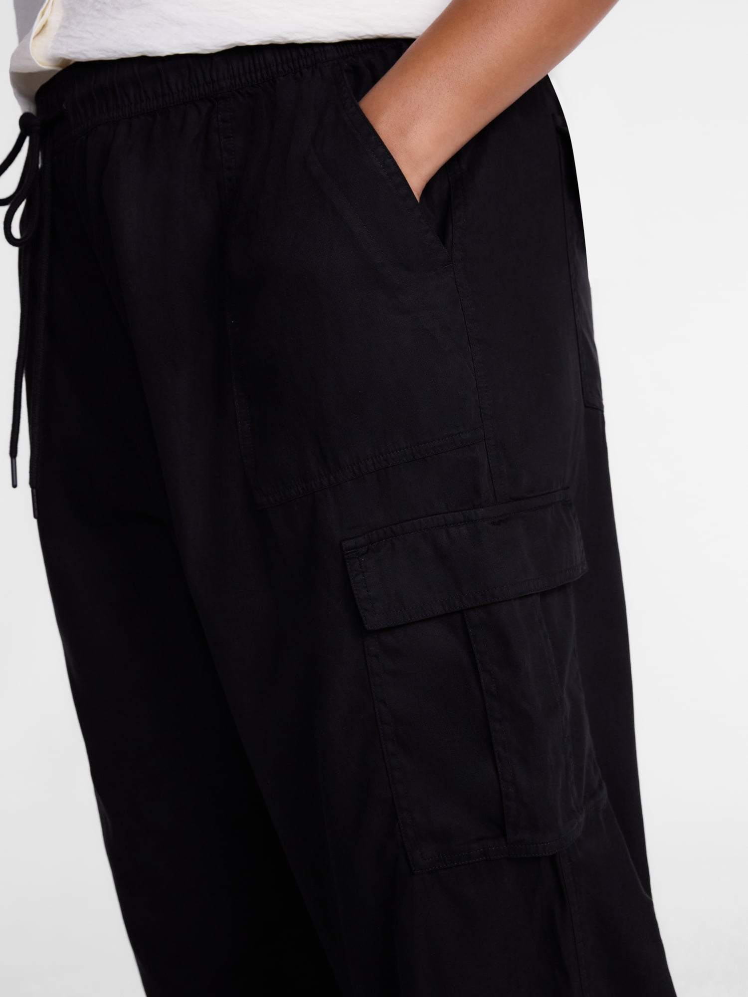 Terra & Sky Women's Plus Cropped Cargo Wide Leg Pants, Sizes 0X-4X