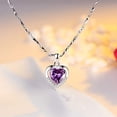 thumbnail image 2 of Collar Chifeng plata femenina 925 corazón cristal púrpura austriaco regalo de Navidad amor LingWen 9024719112909, 2 of 5