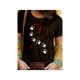 thumbnail image 1 of Women's 100% Heart & Dog Paw Print T-Shirt – Cute Crew Neck Short Sleeve Top for Spring, Summer & Fall, Black Casual Fashion Tee with Red Heart & White Paw Design, Spring Summer Top, 1 of 6