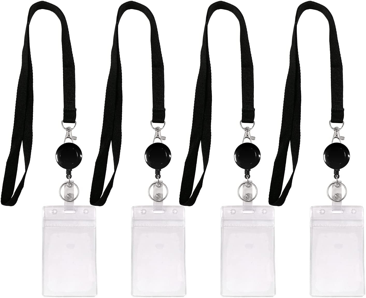 ID Badge Holder with Retractable Lanyard, Waterproof Easy Swipe ID