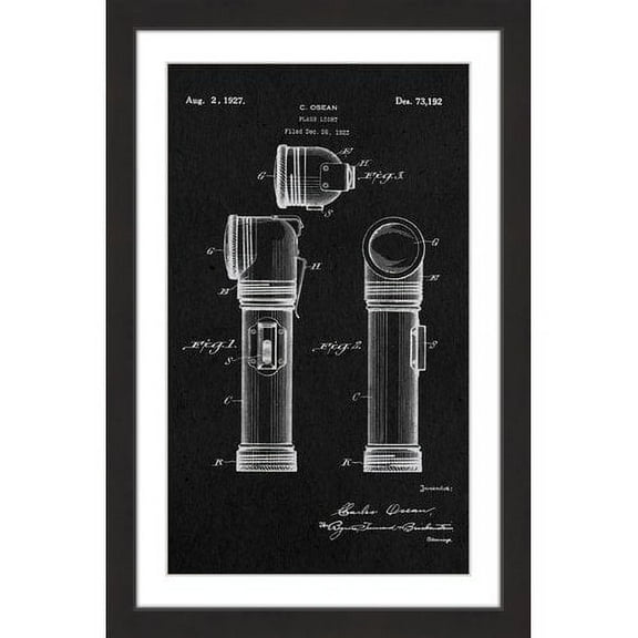 "Flashlight 1923 Black Paper" Framed Painting Print