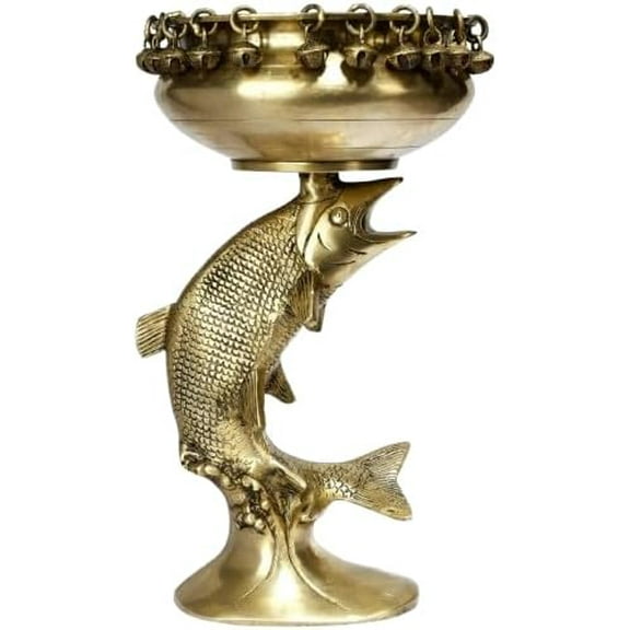 Fish Brass Ghungaroo decorative Urli for home / office / home décor/gift item
